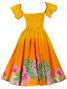 Hula Dress with Lehua Print Decorative Sleeves attached / Yellow / G1883y