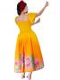 Hula Dress with Lehua Print Decorative Sleeves attached / Yellow / G1883y