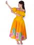 Hula Dress with Lehua Print Decorative Sleeves attached / Yellow / G1883y