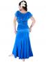 Hula Blouse & Skirt Set-Up with Velvet / Blue / G1906bla