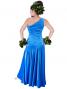 Hula One Shoulder Dress with Velvet / Blue / G1913bl