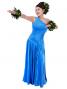 Hula One Shoulder Dress with Velvet / Blue / G1913bl
