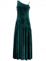 Hula One Shoulder Dress with Velvet / Green / G1913g