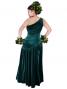 Hula One Shoulder Dress with Velvet / Green / G1913g