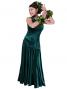 Hula One Shoulder Dress with Velvet / Green / G1913g
