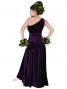 Hula One Shoulder Dress with Velvet / Purple / G1913p