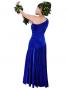 Hula One Shoulder Dress with Velvet / Royal Blue / G1913rb