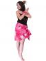 Pareo-like-Skirt with Gradation Plumeria Print / Red / G1914r