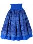 Hula Double & Reversible Pau Skirt with Heliconia Print / Royal Blue / J1919