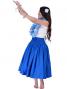 Hula Double & Reversible Pau Skirt with Heliconia Print / Royal Blue / J1919