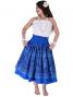 Hula Double & Reversible Pau Skirt with Heliconia Print / Royal Blue / J1919