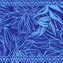 Hula Double & Reversible Pau Skirt with Heliconia Print / Royal Blue / J1919