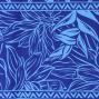 Hula Pa'u Skirt with Heliconia Print / Blue / J1931