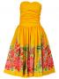 Hula Midi Dress with Torch Ginger Print / Yellow / G1958y