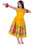 Hula Midi Dress with Torch Ginger Print / Yellow / G1958y