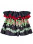 Tahitian Skirt with Heliconia  Print / Black / J1964