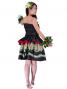 Tahitian Skirt with Heliconia  Print / Black / J1964