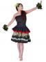 Tahitian Skirt with Heliconia  Print / Black / J1964