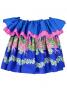 Tahitian Skirt with Heliconia  Print / Blue / J1966