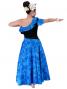 Hula One Shoulder Dress with Velvet & Orchid Print / Blue / G1967bl