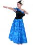 Hula One Shoulder Dress with Velvet & Orchid Print / Blue / G1967bl