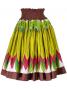 Hula Double & Reversible Pau Skirt with Maile Leaf Print / Brown / G2016
