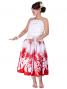 Hula Shantung Draping Tube Top Blouse / White  / G2017w