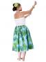 Hula Pa'u Skirt with a cord / Monstera / Blue / J2021bl