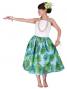 Hula Pa'u Skirt with a cord / Monstera / Blue / J2021bl