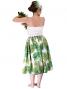 Hula Pa'u Skirt with a cord / Monstera / White / G2021w
