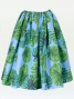 Hula Pa'u Skirt with a cord / Monstera / Blue / J2021bl