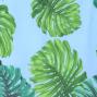 Hula Pa'u Skirt with a cord / Monstera / Blue / J2021bl