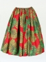 Hula Pa'u Skirt with a cord / Monstera / Red / J2021r