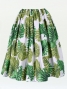 Hula Pa'u Skirt with a cord / Monstera / White / G2021w