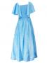 Hula Frill Sleeve Long Dress / Light Blue / J2023lb