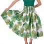 Hula Pa'u Skirt with Monstera Print / White / J2031