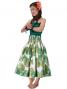Hula Pa'u Skirt with Monstera Print / White / J2031