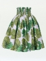 Hula Pa'u Skirt with Monstera Print / White / J2031