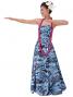 Hula Strapless Dress with Plumeria Print / Black & Blue  / G2045bbl