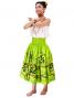 Hula Pa'u Skirt with Honu Print / Green /J2064