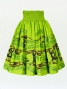 Hula Pa'u Skirt with Honu Print / Green /J2064