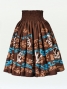 Hula Pa'u Skirt with Honu Print / Brown /J2066