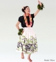 3-PIECE SET / Hula Pa'u Skirt /  Honu Print / White / J2070-3