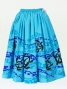 Hula Pa'u Skirt with a cord / Honu / Blue / G2081bl