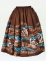 Hula Pa'u Skirt with a cord / Honu / Brown / G2081br