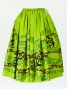 Hula Pa'u Skirt with a cord / Honu / Green / G2081g
