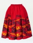 Hula Pa'u Skirt with a cord / Honu / Red / G2081r