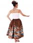Hula Pa'u Skirt with a cord / Honu / Brown / G2081br