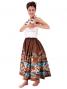 Hula Pa'u Skirt with a cord / Honu / Brown / G2081br