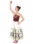 Hula Pa'u Skirt with a cord / Honu / White / G2081w